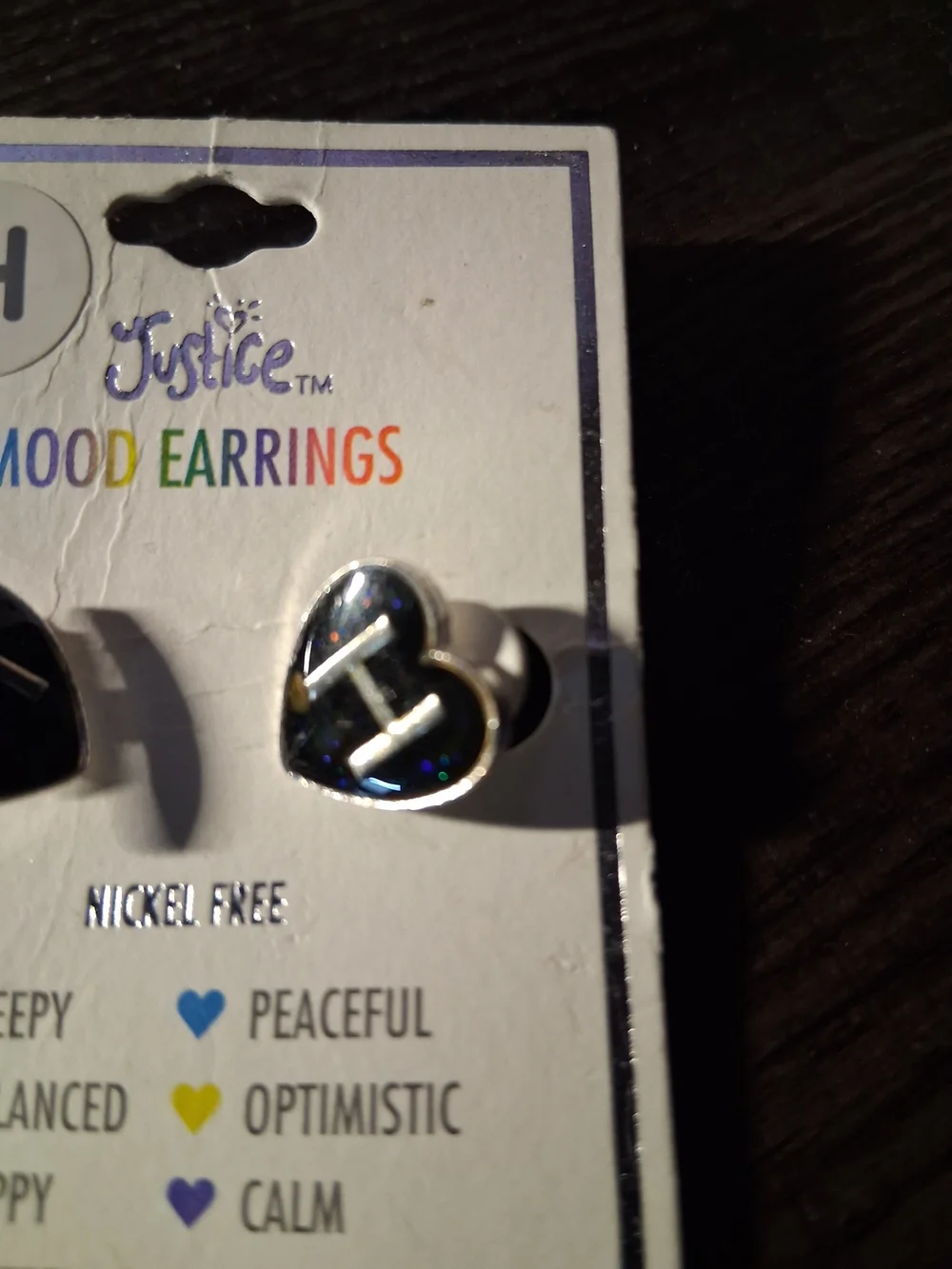Justice Black Heart Mood Earrings